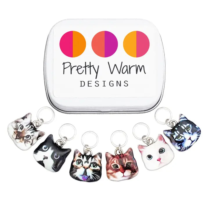 Cats - Ring Stitch Markers by Pretty Warm