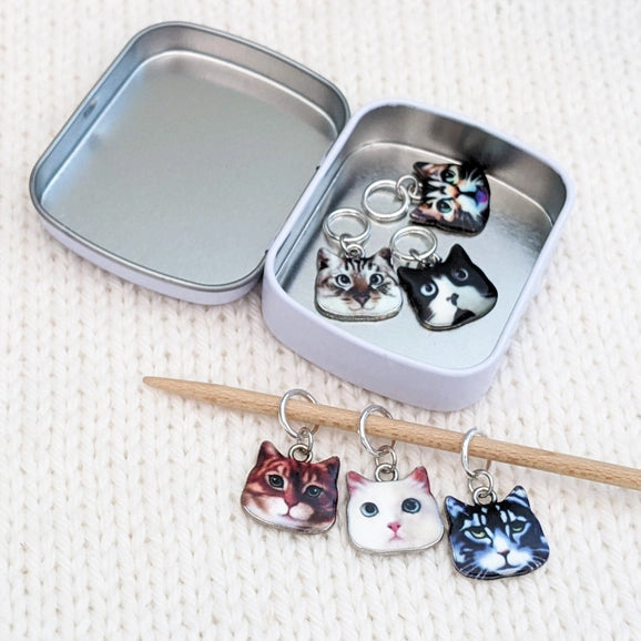 Cats - Ring Stitch Markers by Pretty Warm