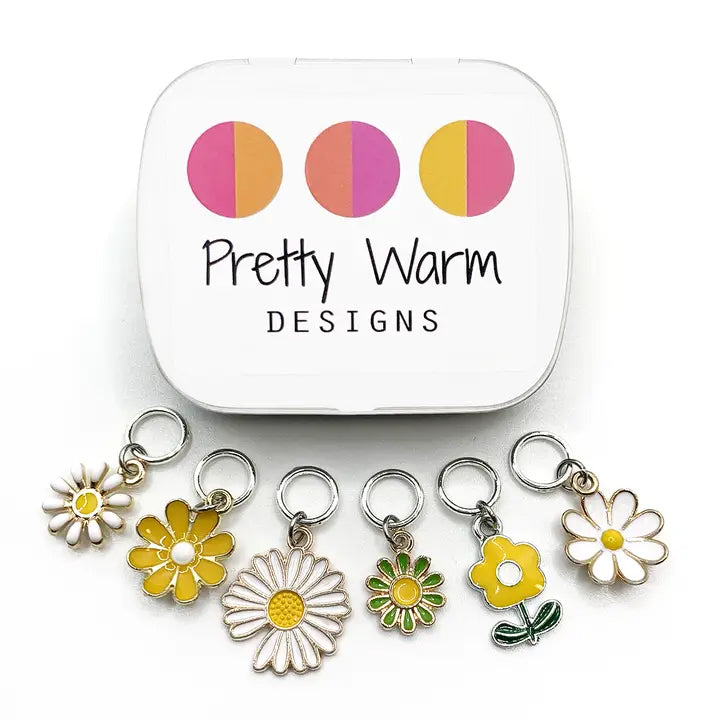 Daisies - Ring Stitch Markers by Pretty Warm