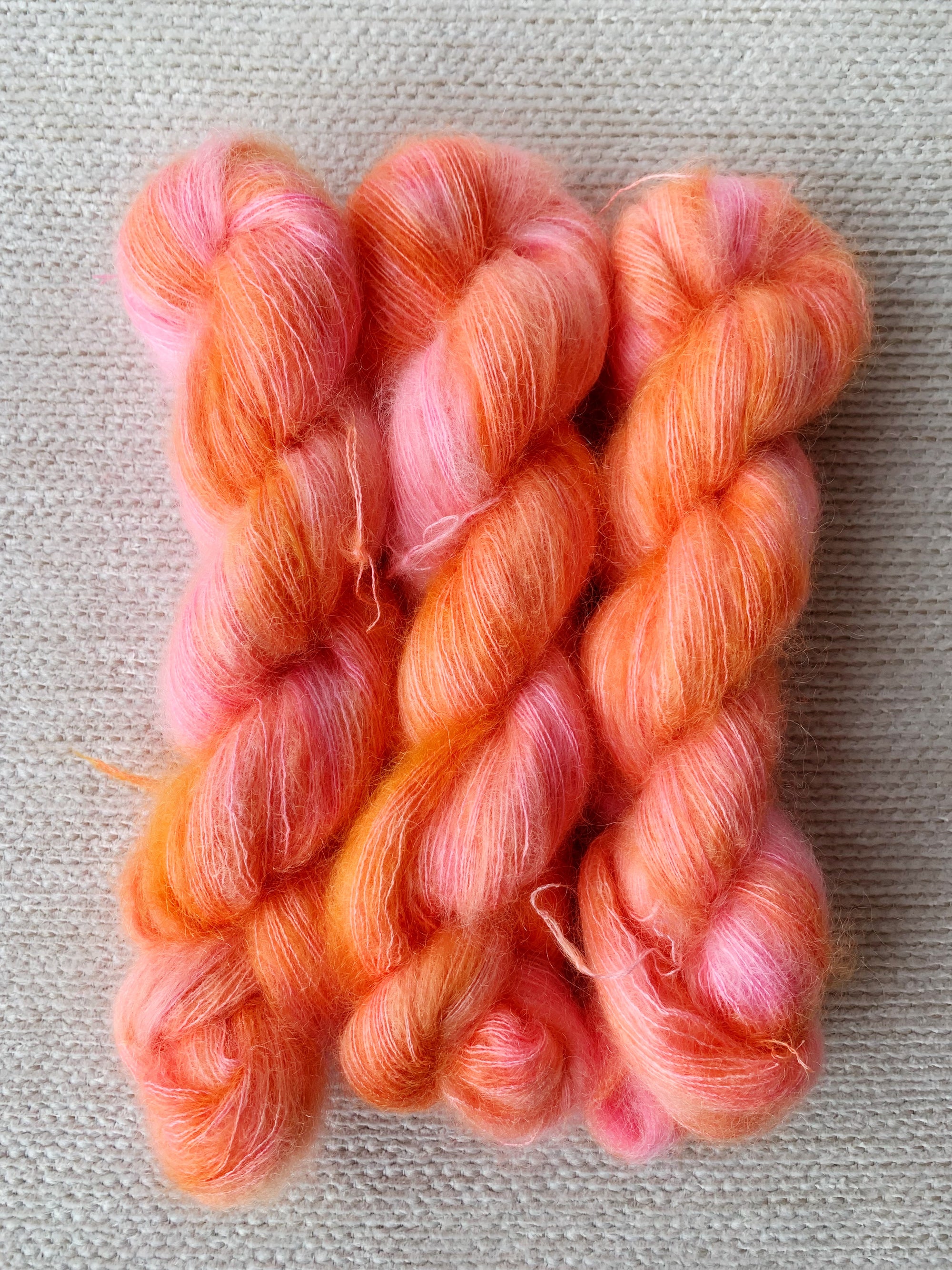 Fluro Peach - Mohair Silk Lace